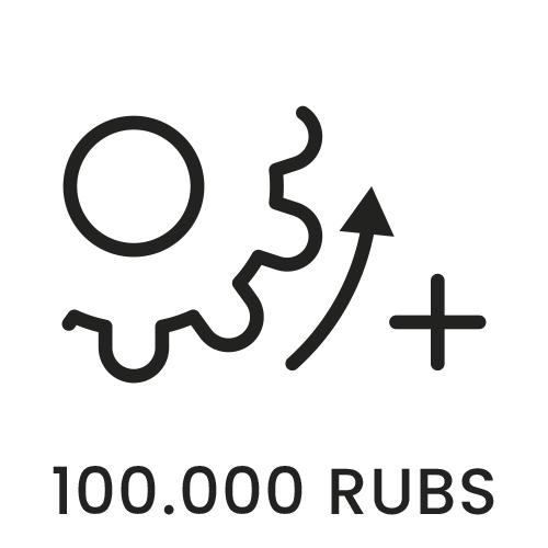 Ikon for en slidstyrke på 100.000 rubs.