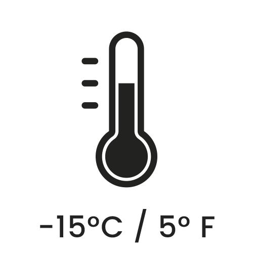 Ikon for varme ned til minus 15 grader.